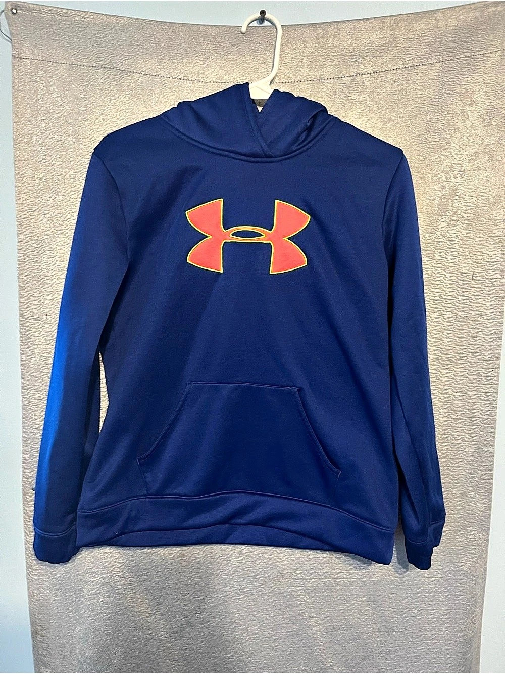 Under Armour Youth Big Logo Fleece Hoodie Blue & Pink XXL/TG